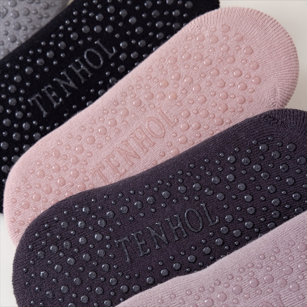Non Slip Yoga Socks Shock Absorption Low Cut Grippers