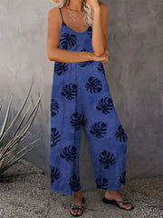 Graphic Print Cami Jumpsuit Sleeveless Wide Leg