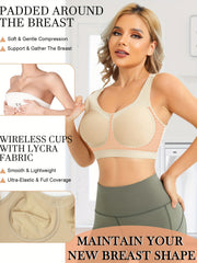 Seamless Full Coverage Bra Wide Strap Wireless Support Women's Lingerie