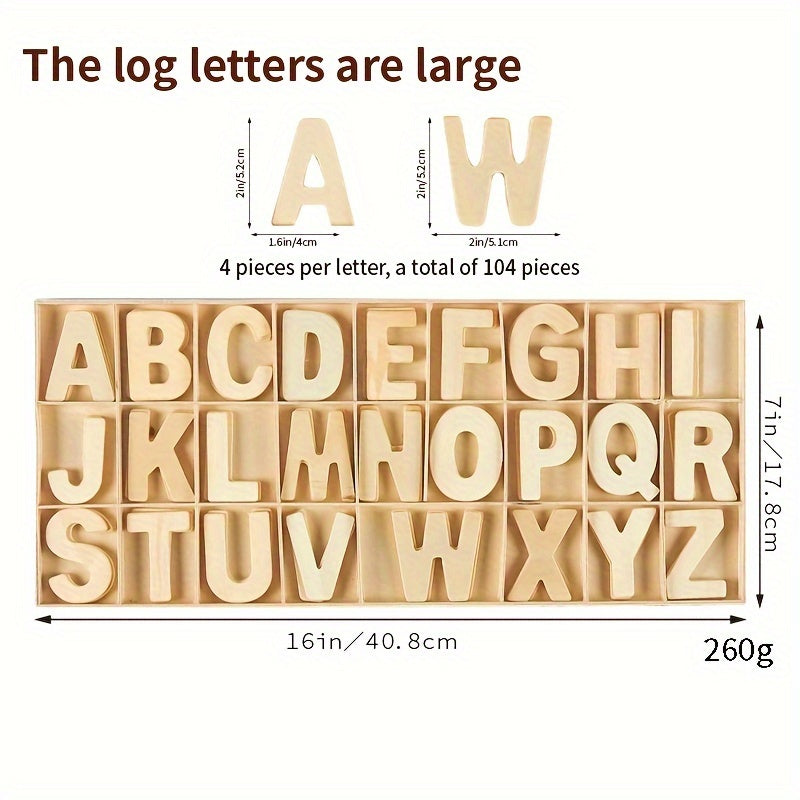Wooden Letters Art Crafts Set 5 Uppercase Letters Sorting Trays DIY Signs