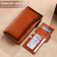 Gender Neutral Leather Travel Wallet Clutch Bag