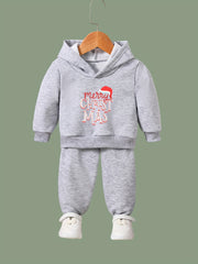 Girls 2pc Alphabets Hooded Sweatshirt & Sweatpants Set