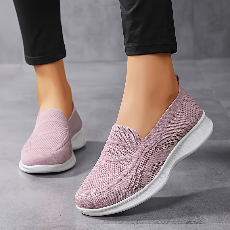 Women's Casual Slip-on Flat Walking Shoes Mesh Lightweight Work Shoes