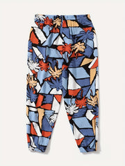 Girls Chinese Style Crane Graphic Sweatpants Elastic Waist Casual Jogger Pants