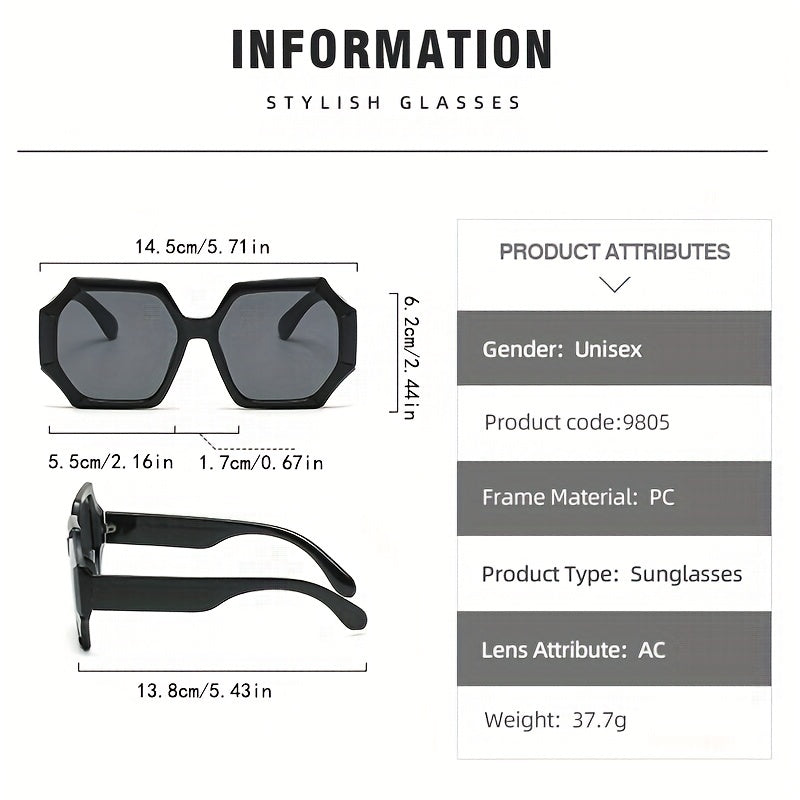 Men's Large Frame Sunglasses Anti UV400 Vintage Eyewear