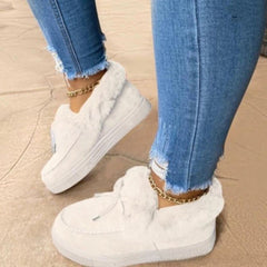 Women's Leopard Print Snow Shoes Thickened Winter Ankle Shoes