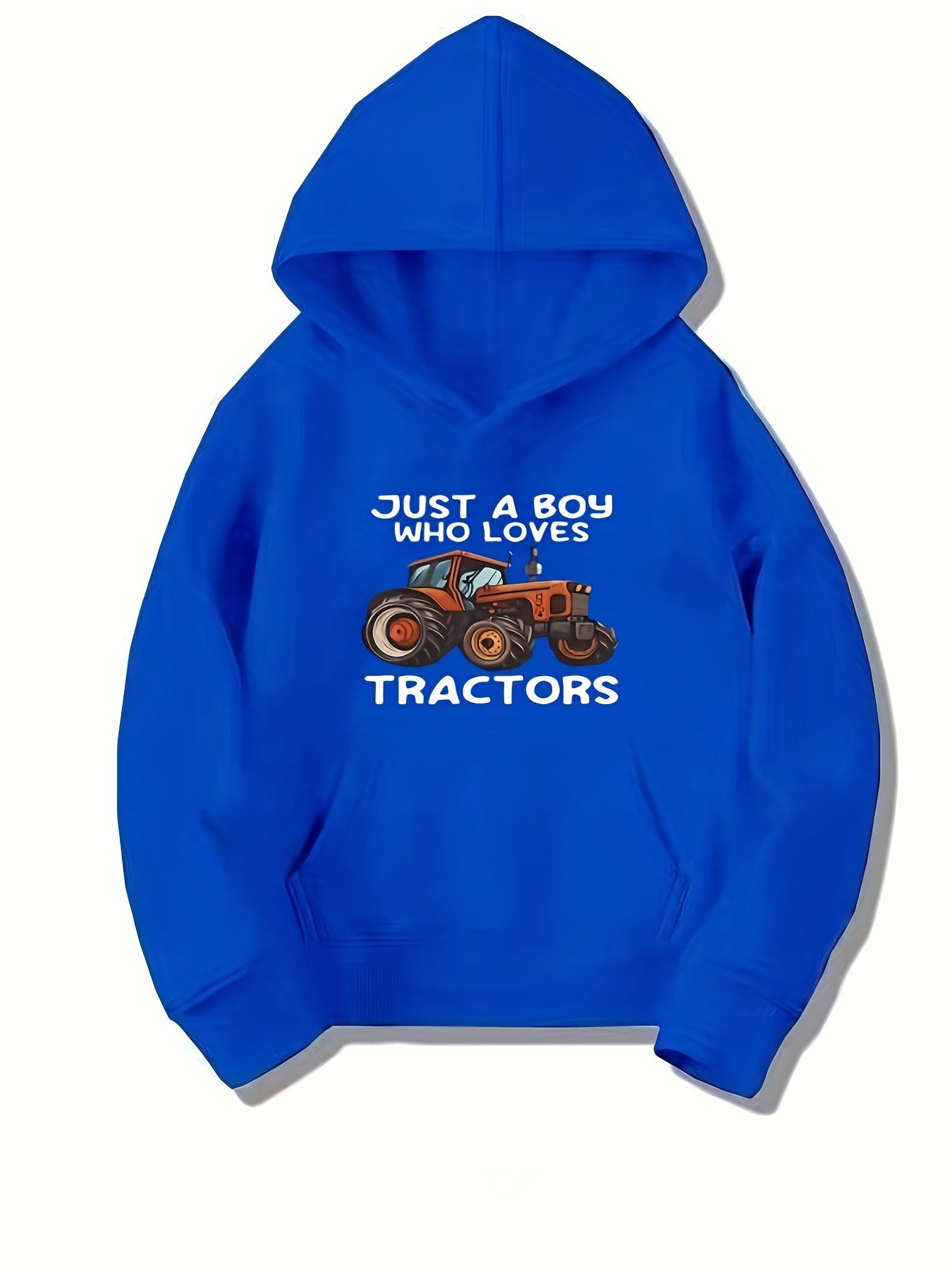 TRACTOR Letter Print Boys Hooded Sweatshirt