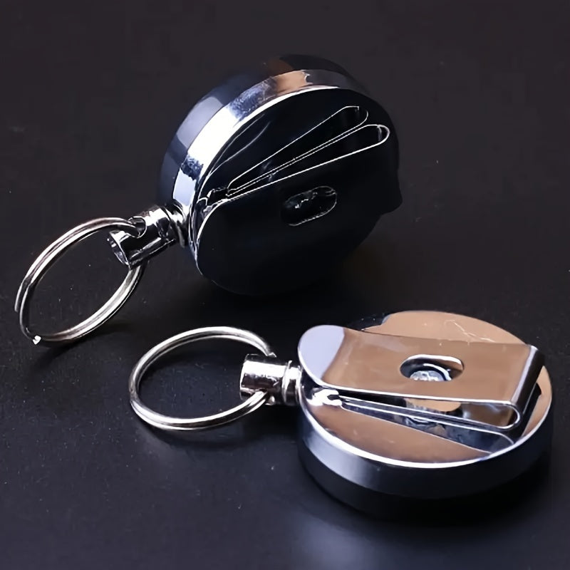 2pcs Retractable Keyring Wire Rope Portable Sports Keychain