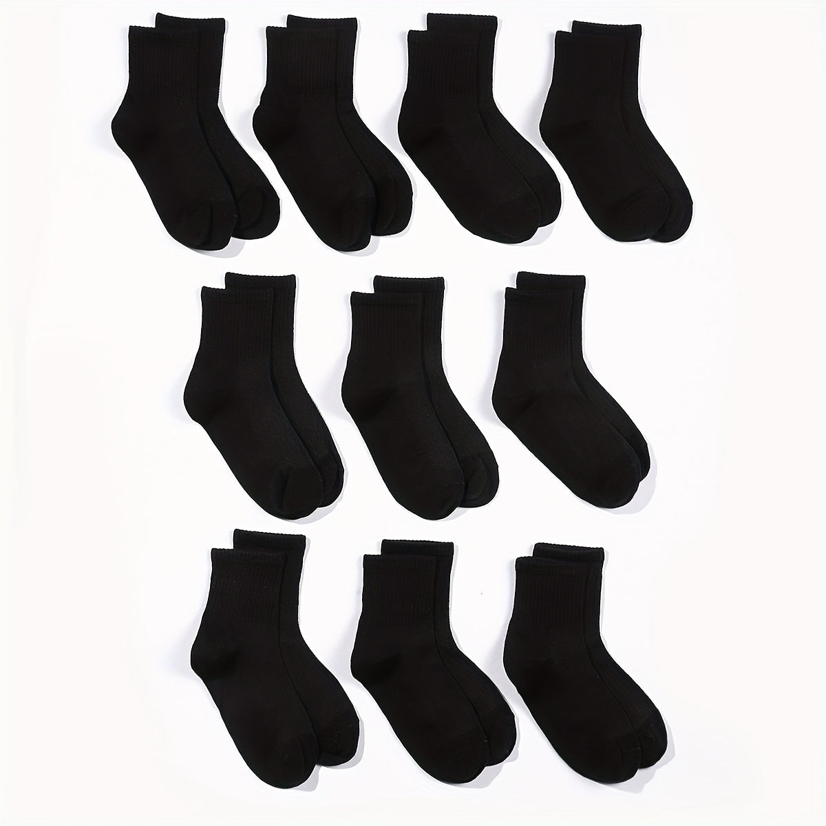 10 pairs Breathable Cotton Calf Socks for Boys Girls
