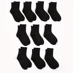 10 pairs Breathable Cotton Calf Socks for Boys Girls