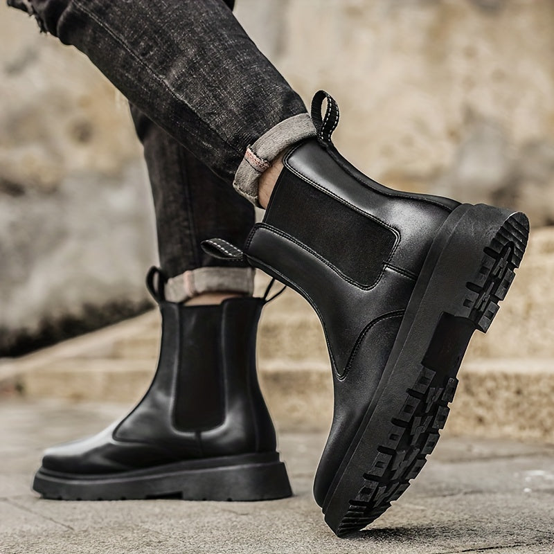 Men's High Top Round Toe Chelsea Boots