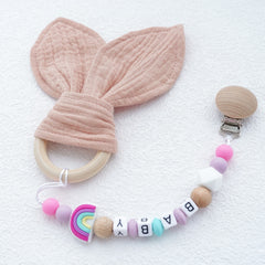 Teether Toy Set for Baby 6-12 Months with Silicone Anti-drop Chain
