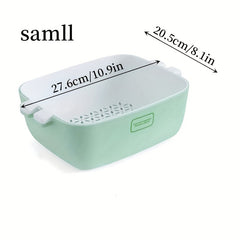 2-in-1 Kitchen Colander Strainer & Bowl Set Stackable Double Layered Colander