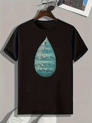 Pattern Print Men's Graphic T-shirt for Summer