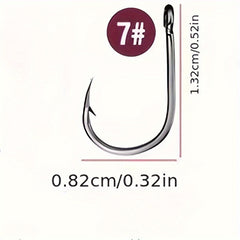 100pcs High Carbon Steel Circle Hooks for Soft Lure Sea Fishing