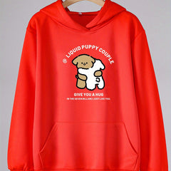 Girls Cartoon Dogs Hooded Sweatshirt For Spring And Autumn