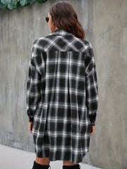 Plaid Print Button Up Long Sleeve Shirt