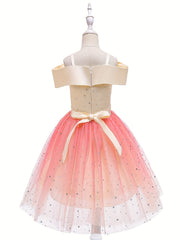 Kids Princess Party Dress Sleeveless Gown