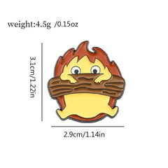 Cartoon Flame Enamel Pin for Backpacks and Clothes - Holiday Gift for Kids