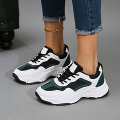 Women's Mesh Chunky Sneakers Lace Up Sports Shoes
