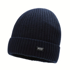Winter Solid Plus Velvet Warm Knitted Hat For Autumn And Winter