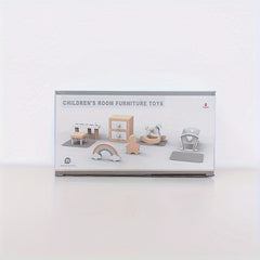 Wooden Furniture Set for Pretend Play - Kitchen, Bedroom & Bathroom Accessories