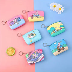 Cartoon Print Zipper Coin Purse Wallet For Kids Birthday