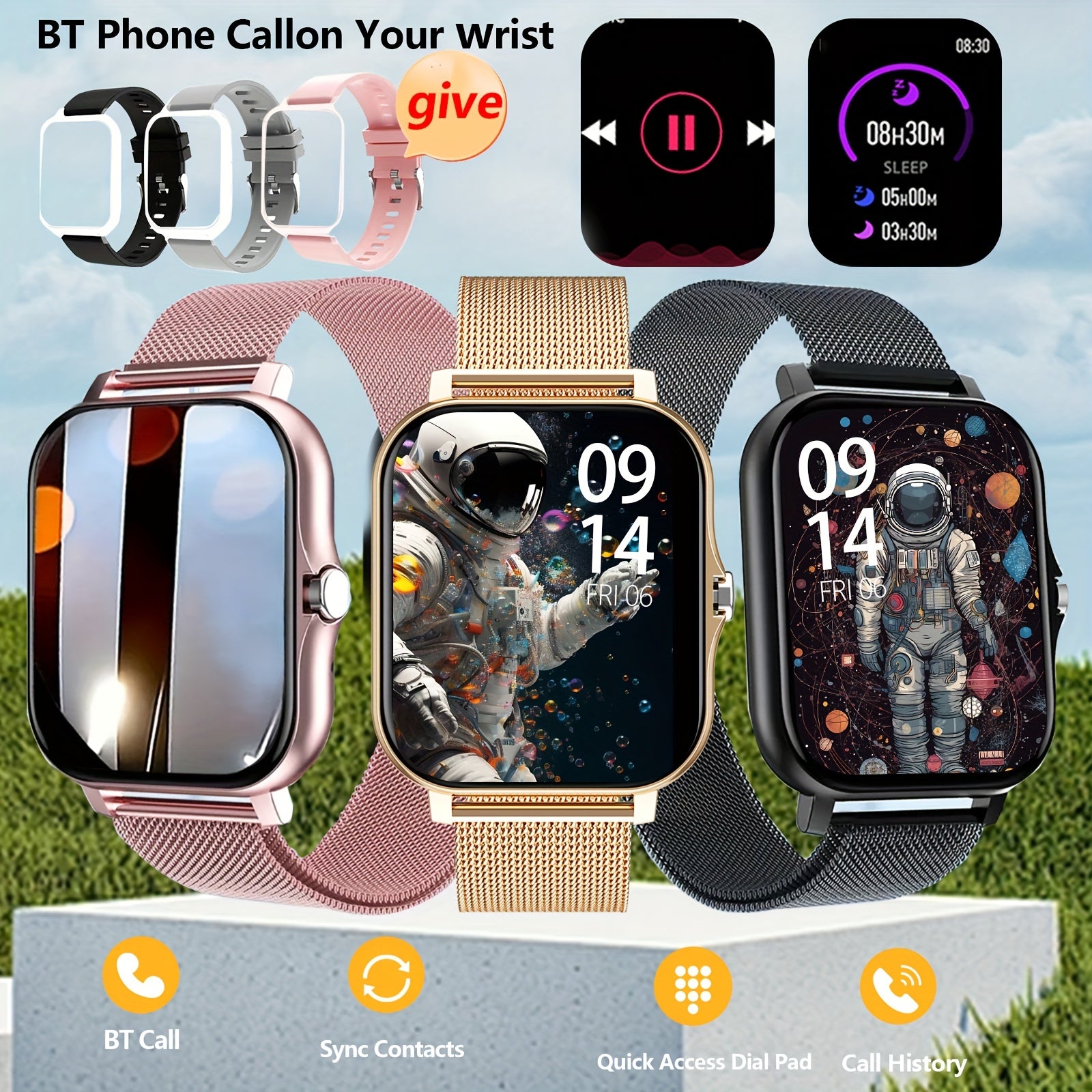 Unisex Sports Smart Watch with Phone Answering & Dialing
