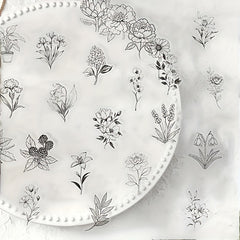 50 Retro Vinyl Aesthetic Plant Themed Stickers for Scrapbooking Diaries Laptops