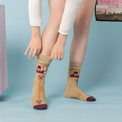 Illustration Print Socks Funny Mid Tube Women's Stockings