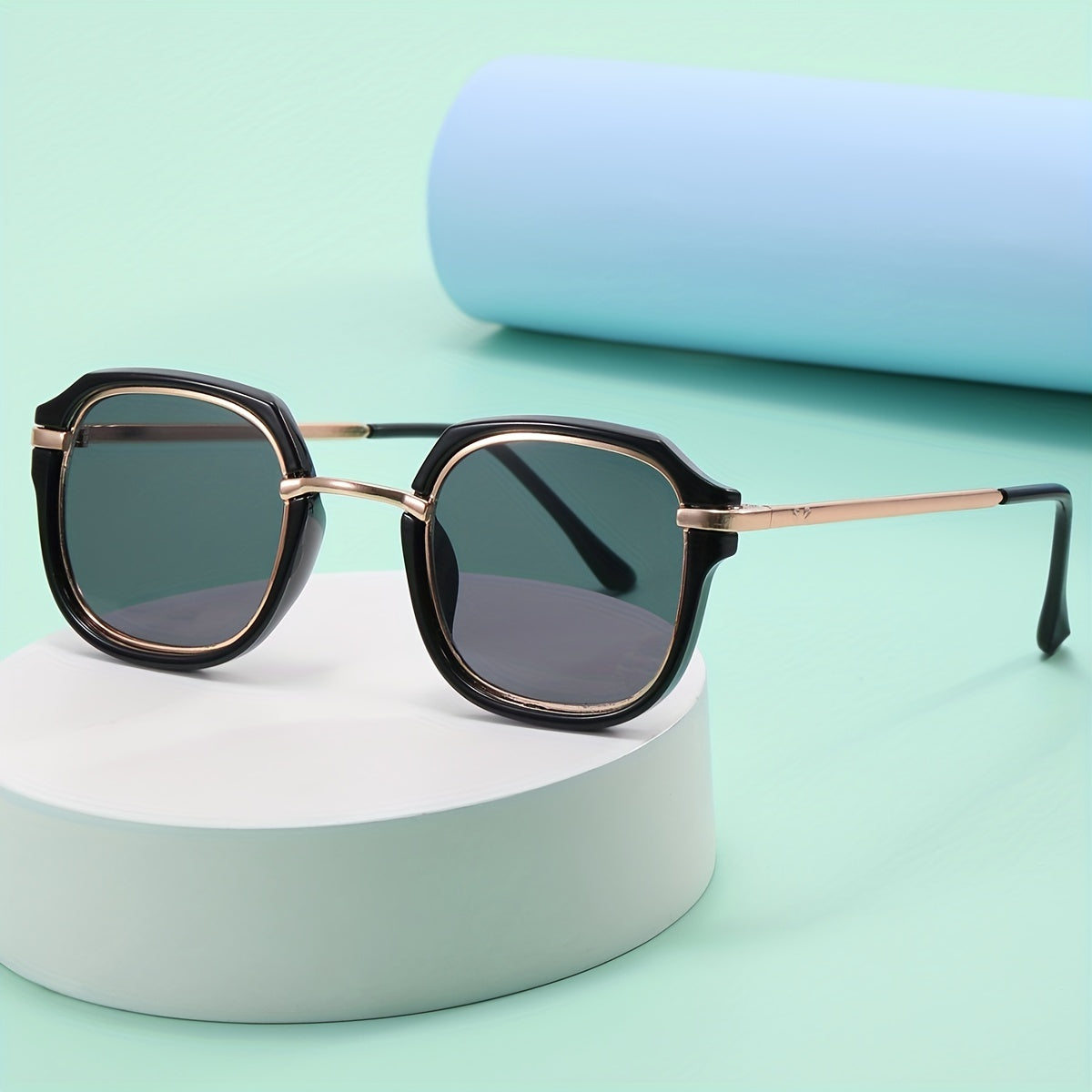 Kids Metal Square Frame Sunglasses UV Protection