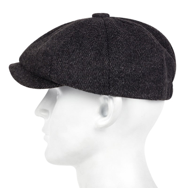 Men's Striped Newsboy Cap Classic Beret Hat
