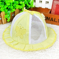 Embroidered Plaid Trim Bucket Hat Mesh Beach Cap for Boys