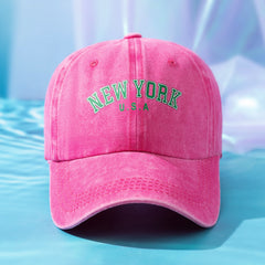 YORK Washed Baseball Cap Distressed Sun Hat