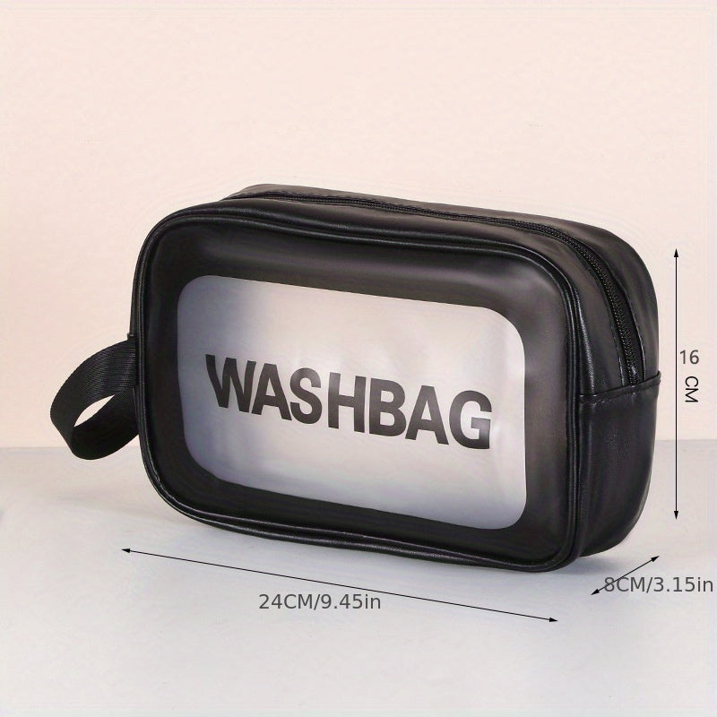 Translucent PVC Cosmetic Bag with Hanging Handles