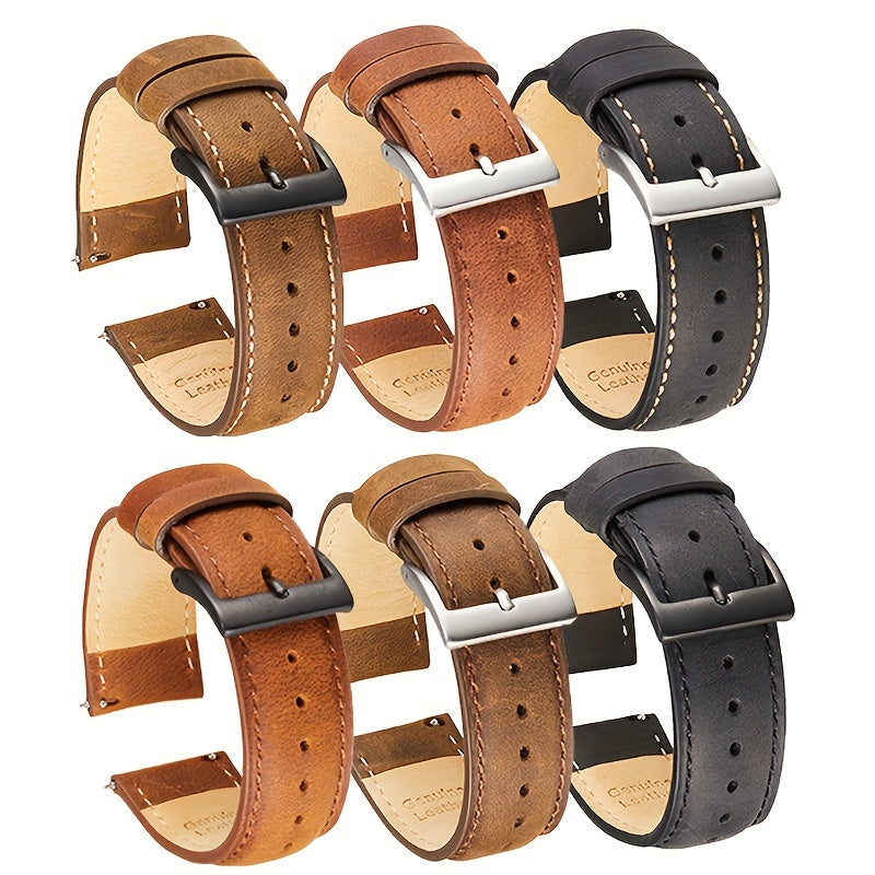 Men's Calfskin Italian Leather Watch Strap 22mm