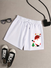 Cartoon Santa Claus Home Wear Shorts