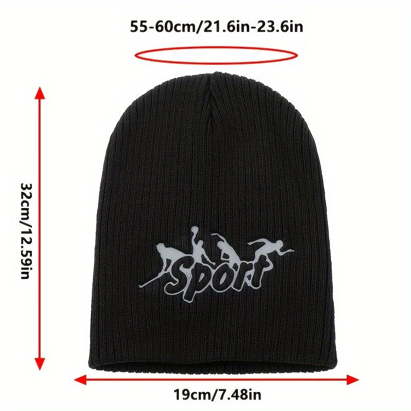 Sport Letter Knitted Hat Beanie... Cycling Coldproof Hat Skiing Hat