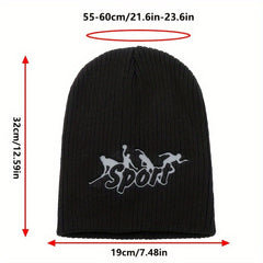 Sport Letter Knitted Hat Beanie... Cycling Coldproof Hat Skiing Hat