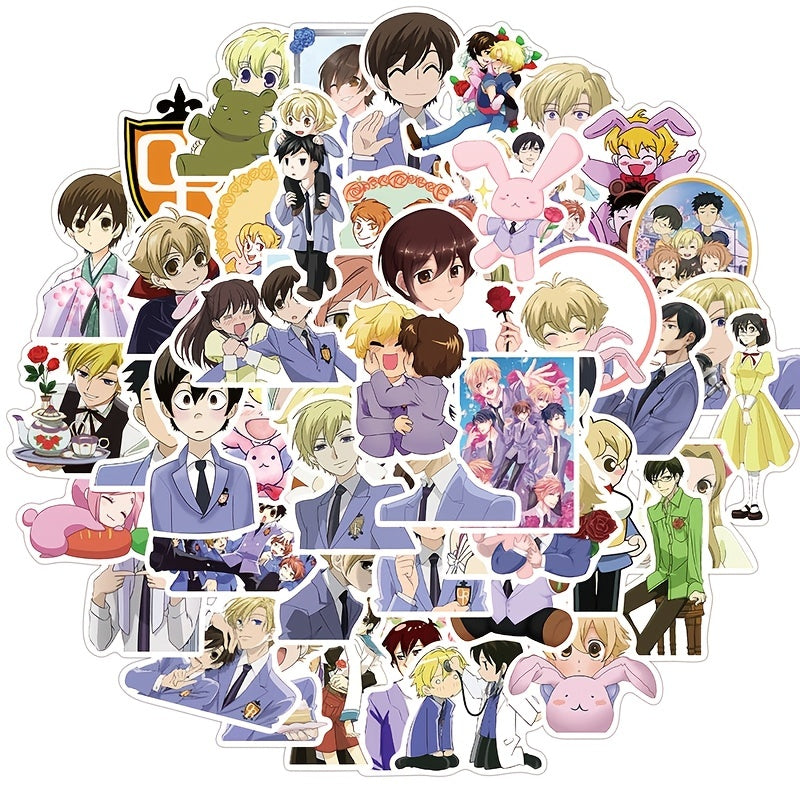 50pcs Anime Stickers Handsome Doodle Decals Waterproof Self Adhesive