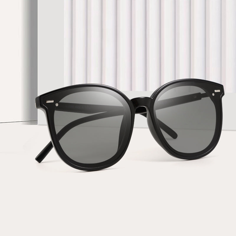 LJGOOD Round Frame Sunglasses Sun Protection Leisure Glasses