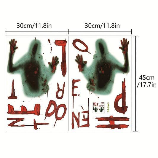 Halloween Bloody Window Sticker Party Decor Toilet Decoration Creepy Print