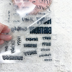 1PC English Birthday Transparent Stamp DIY Decoration