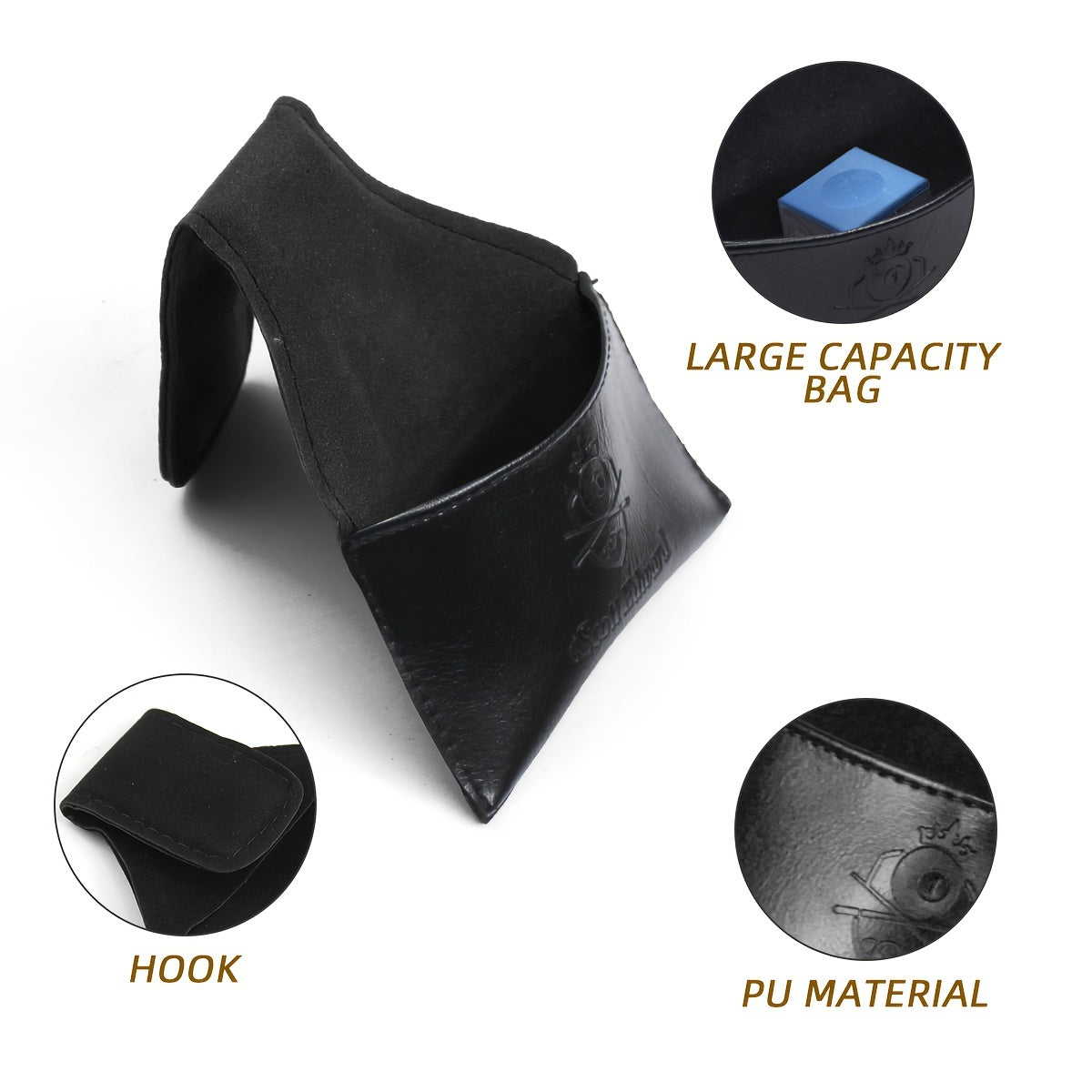 Billiard Chalk Bag & Holder, Billiard Supplies - Chalk Not Included