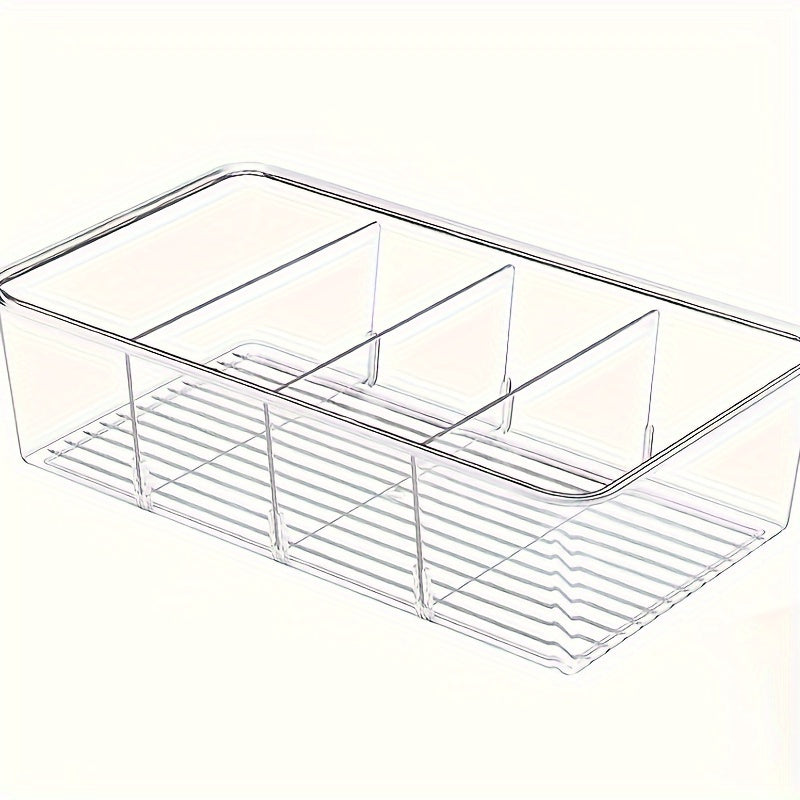 4pcs Divided Storage Box Desktop Convenience Clear