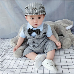 Kids Striped Beret Hat w/ Embroidery Pattern for Photos Travel