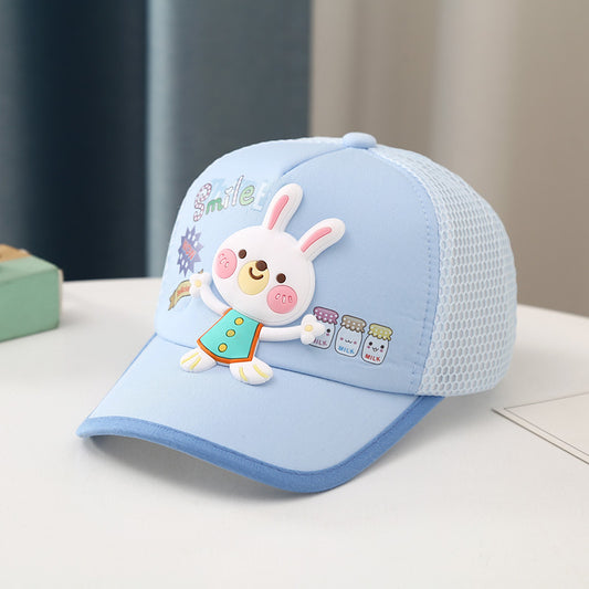 Girls Bunny Mesh Baseball Cap Adjustable Sun Hat