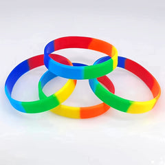 Rainbow Silicone Bracelet Sporty Style Wristband