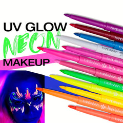 12 Colors Fluorescent Eyeliner Pen UV Waterproof Halloween Makeup