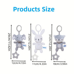 KIZH Hanging Rattle Toy Animal Wind Chime Plush Stuffed Animal Rattle Toy